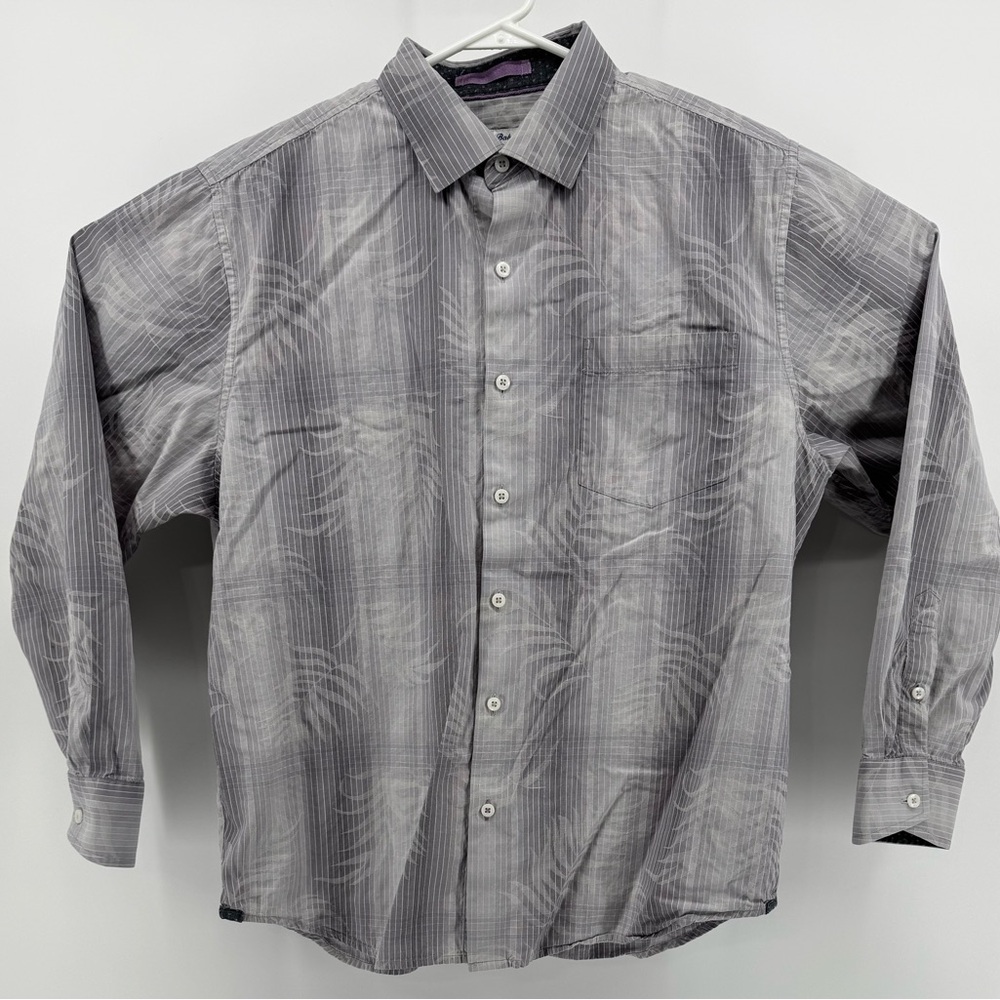 Tommy Bahama Gray Wave-Print Button-Down Shirt